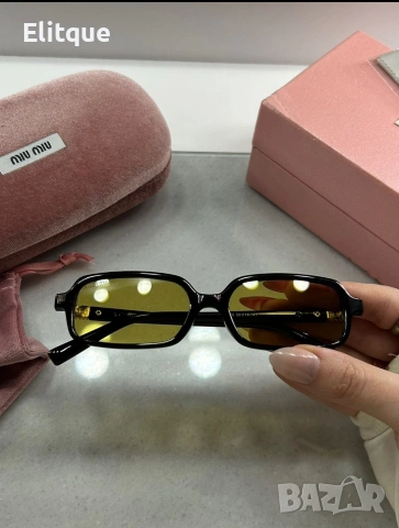 висококачествени очила с черен обикновен калъф и ув защита miu miu 