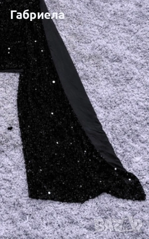 Нова елегантна черна рокля с пайети, снимка 2 - Рокли - 53774974