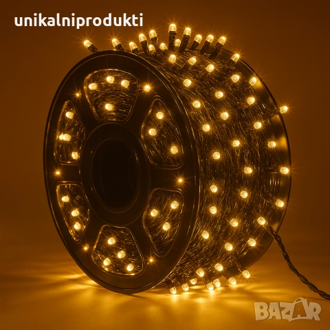 100м коледни външни лампички топла светлина с 3500 мини диода 