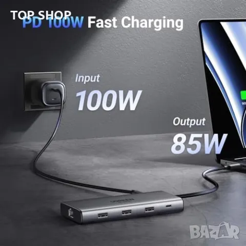 Нов UGREEN Revodok Pro USB C Hub: 10-в-1 Станция, HDMI 4K&8K, снимка 4 - Друга електроника - 49215007