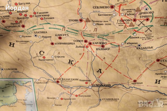 Национална карта на революционното движение на Българският народ 1856-1876 година , снимка 7 - Антикварни и старинни предмети - 42435255