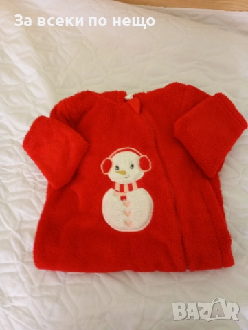 Червен пухен гащеризон за момиче 24-36 м. 