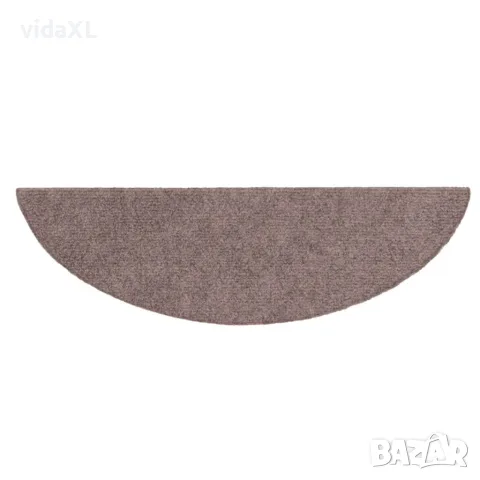 vidaXL Постелки за стълби, самозалепващи се, 15 бр., 56x17x3 см, светлокафяви, полукръгли, снимка 5 - Изтривалки - 56145993