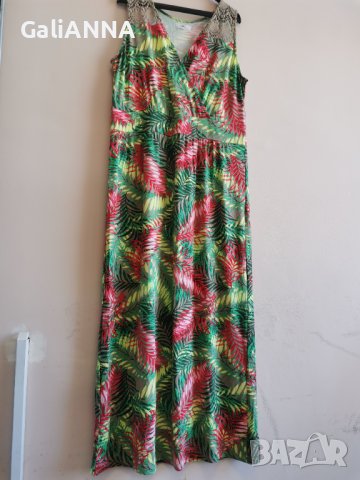 ДЪЛГА СТРАХОТНА РОКЛЯ СВЕЖИ ЦВЕТОВЕ 2XL, снимка 5 - Рокли - 41474299