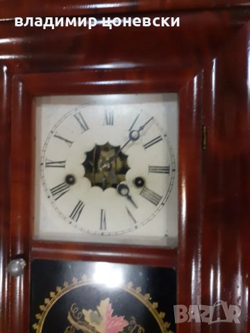 Стар рядък американски стенен часовник с гонг, снимка 8 - Колекции - 39444677