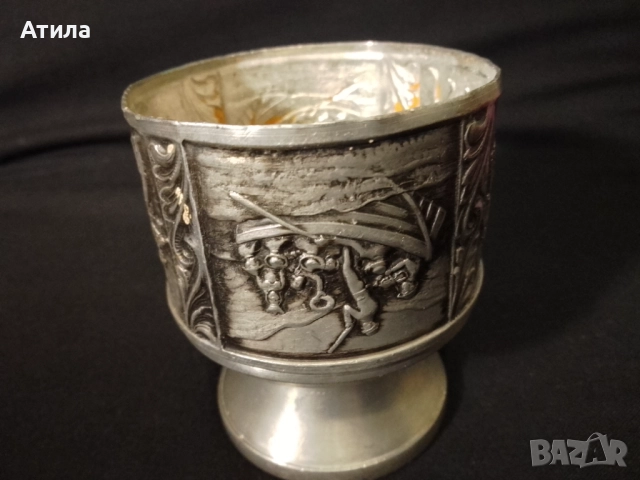 свещник норвежки калай 9/7 см, снимка 2 - Декорация за дома - 51895462