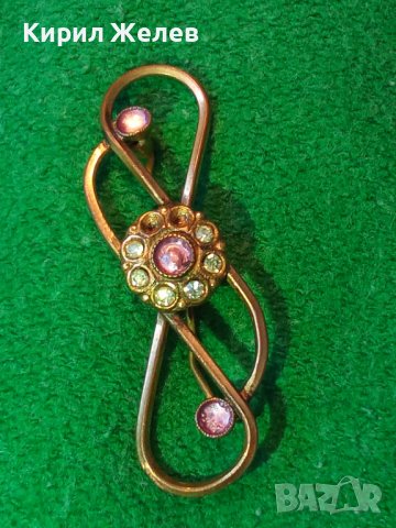 СТАРИННА МЕДНА с ПОЗЛАТА АРТ НУВО РЕТРО БРОШКА МАЙСТОРСКА РЪЧНА ИЗРАБОТКА 38444, снимка 15 - Антикварни и старинни предмети - 41396354