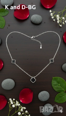 Дамско сребърно колие стил "Ван Клифт" , снимка 4 - Колиета, медальони, синджири - 53522836