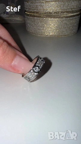 Cartier love пръстен сребърен full diamond, снимка 2 - Пръстени - 53827953