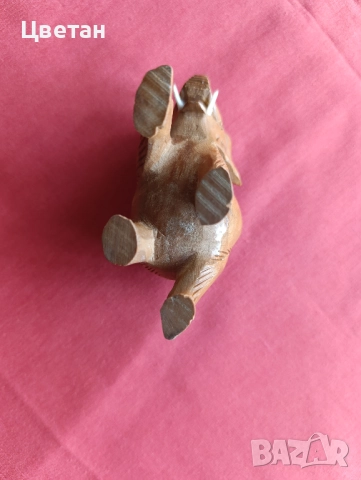 късметлийска фигурка слонче дърворезба, снимка 4 - Статуетки - 52691877