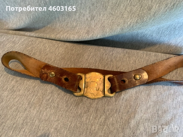 стар кожен колан с месингива катарама и декорации, снимка 4 - Антикварни и старинни предмети - 52134604