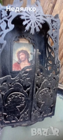 Стар иконостас,триптих,дърворезба,1934г., снимка 15 - Други ценни предмети - 51344374