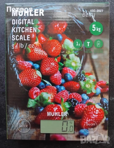 Кухненска везна Muhler - KSC-2027, 5 kg, Berry, снимка 2 - Електронни везни - 53581819