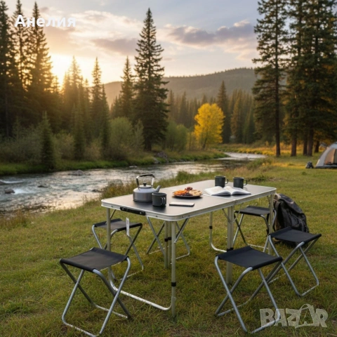 Мобилен комплект маса и 4 стола