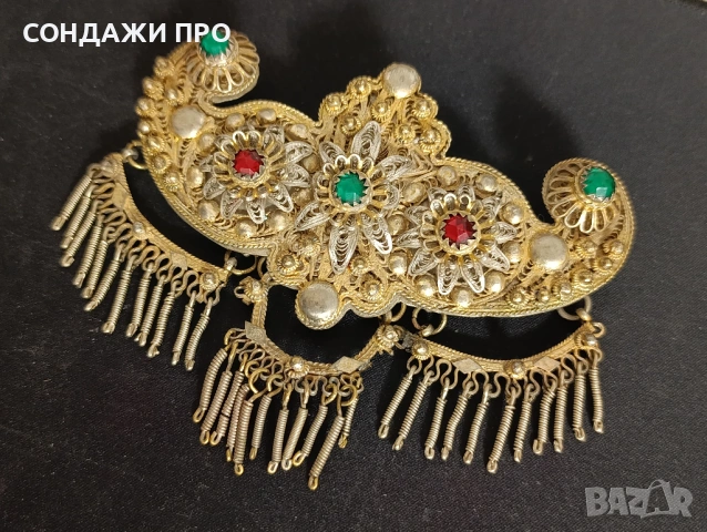 Пафти Сребърни Филигран Позлата Носия, снимка 4 - Антикварни и старинни предмети - 53065802