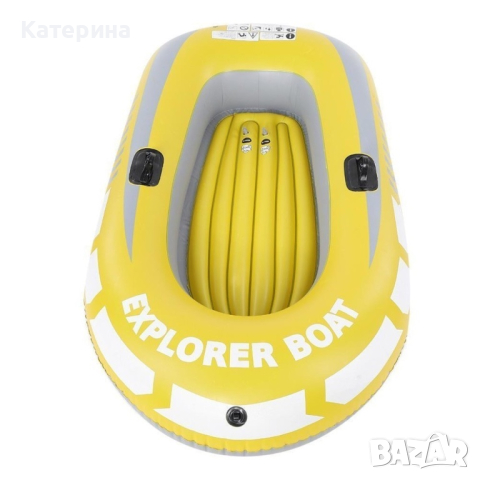 Едноместна надуваема каучукова лодка с PVC защита, помпа и гребла , снимка 1 - Водни спортове - 44581138