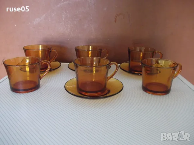 Комплект"DURALEX"от 6 бр. чашки за кафе и др. с 4бр. чинийки, снимка 2 - Чаши - 55970426