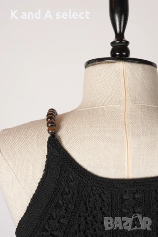Рокля Плетена с Мъниста – Черна, снимка 4 - Рокли - 51170512