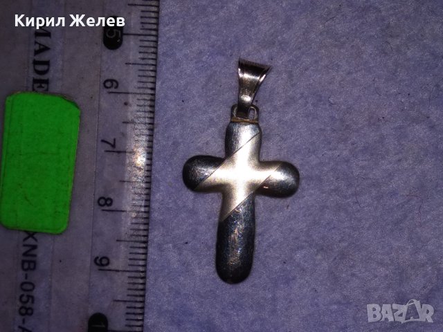 ЕЛЕГАНТЕН ИТАЛИАНСКИ СРЕБЪРЕН АРТ КРЪСТ СРЕБРО 925 с БЯЛА ПОЗЛАТА 38432, снимка 8 - Колиета, медальони, синджири - 41337131