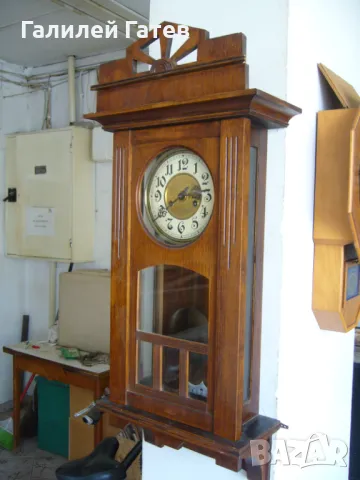 Стар Стенен Часовник Gustav Becker - Работещ, снимка 4 - Антикварни и старинни предмети - 49612603
