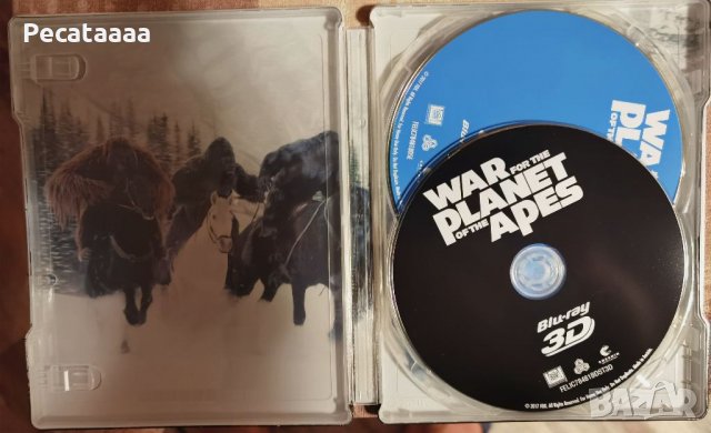 Войната за планетата на маймуните 2D/3DSteelbook бг суб, снимка 3 - Blu-Ray филми - 35757628