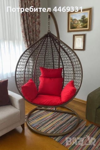 Люлка градинска висяща люлка тип гнездо,яйце–Промоция!, снимка 6 - Градински мебели, декорация  - 52232314