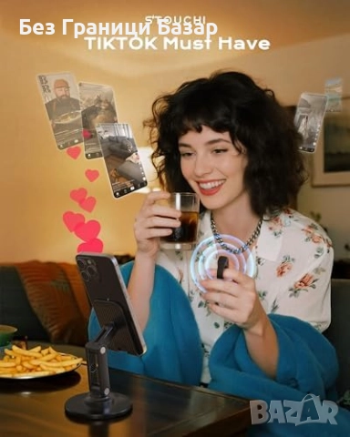 Нов Bluetooth 5.4 пръстен за TikTok – дистанционно за iPhone и Android, снимка 3 - Селфи стикове, аксесоари - 52154264