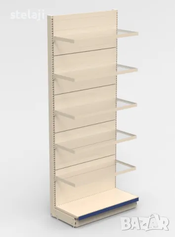 Метални стелажи за аптеки със стъклени рафтове