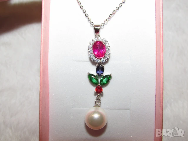 925 сребърна висулка с натурален топаз 5х9мм подходяща за подарък, снимка 2 - Подаръци за жени - 49916873