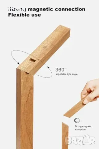 Смарт LED лампа за нощно/маса с безжично зарядно и USB, димираща се (5000K), снимка 4 - Настолни лампи - 55850036