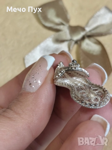 Сребърна брошка филигран - Пантофка (13), снимка 9 - Други - 52251067