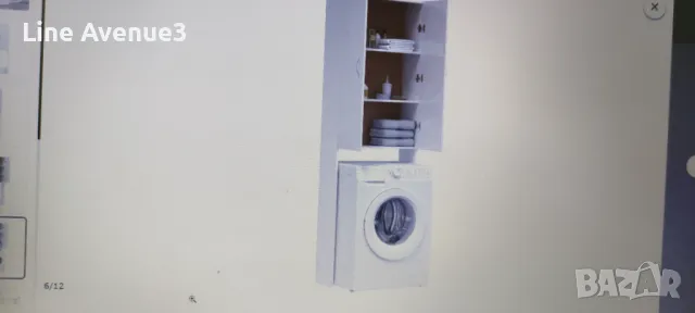  Шкаф за пералня ,тоалетна чиния  бял, 64x25,5x190 см, снимка 3 - Шкафове - 49902890