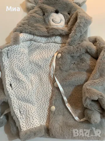 Бебешко палтенце с космест ефект и качулка мече , снимка 4 - Бебешки якета и елеци - 47782686