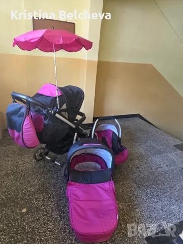 Детска количка 3 в 1 Hauck Malibu, снимка 4 - Детски колички - 55733531
