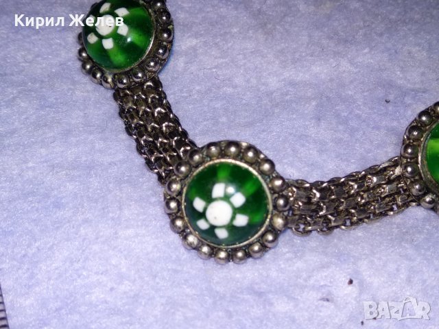 СТАРО РЕТРО ГОТИК АРТ КОЛИЕ ЧОКЪР посребрена благородна стомана с ВЕНЕЦИАНСКО СТЪКЛО МУРАНО 56641, снимка 14 - Антикварни и старинни предмети - 41751663