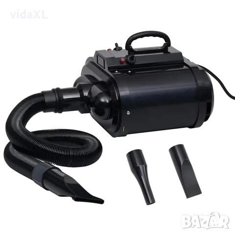vidaXL Сешоар за домашни любимци, двоен мотор, черен