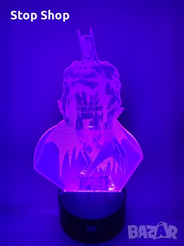Batman Батман Екшън фигурки 3D настолна лампа 7 променящи цвета нощна лампа, снимка 6 - Настолни лампи - 40412178