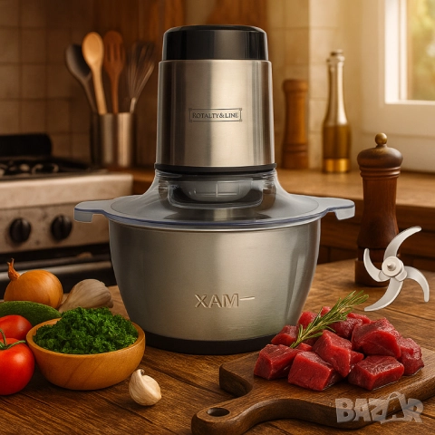 Електрически чопър с купа от неръждаема стомана Royalty Line RL-MCE300.34.18 / RL-MCE600.34.18, снимка 5 - Друга електроника - 51854065