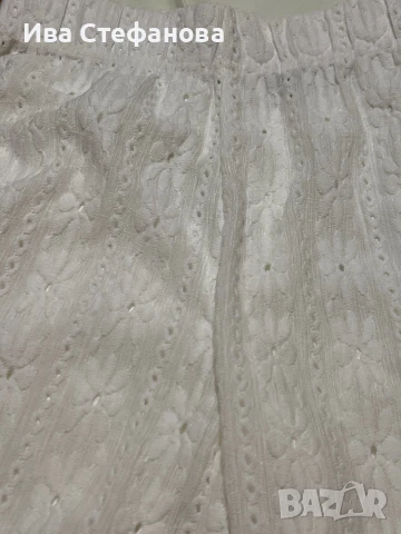 Нов бял висока талия спортно елегантен еластичен панталон , снимка 4 - Панталони - 40368001