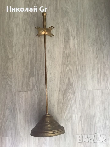 Стойка за камина  бронз  височина  67 см отличен състояние, снимка 4 - Декорация за дома - 51426598