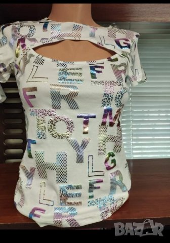 Блузка с холограмни надписи , снимка 6 - Тениски - 41383967