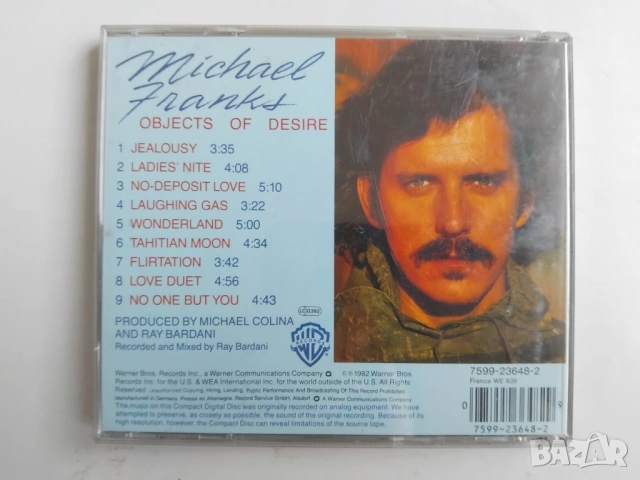 Michael Franks – Objects Of Desire - оригинален диск музика JAZZ, снимка 3 - CD дискове - 53527713