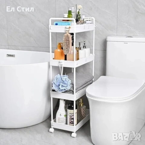 Компактна дизайнерска количка-етажерка за организиране на баня и кухня, снимка 3 - Други стоки за дома - 53567293