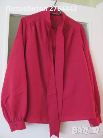 Тъмно червена риза коприна, снимка 4 - Ризи - 35924786