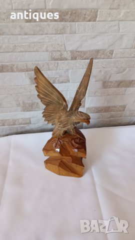 Стара дървена фигура - Орел - дърворезба, снимка 3 - Антикварни и старинни предмети - 37849319