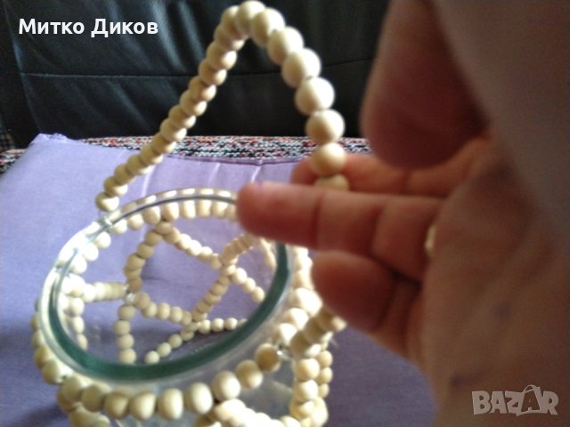 Терикатски буркан с плетена дръжка топчета за носене Н-125мм и фи -100мм, снимка 2 - Декорация за дома - 42304563