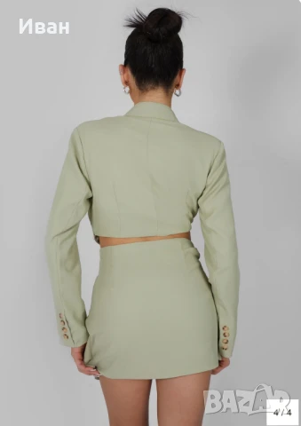 KAIIA Twisted blazer dress sage S-M, снимка 4 - Рокли - 51170933