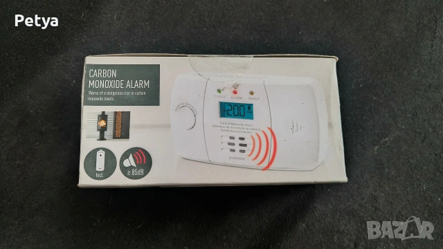 Детектор за въглероден оксид Awtools, 130x72x43мм, захранване 2xAA, звукова аларма 85dB