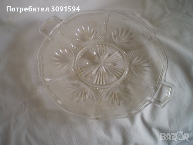 Арт Деко стъклена чиния за торта , снимка 5 - Други ценни предмети - 41335198