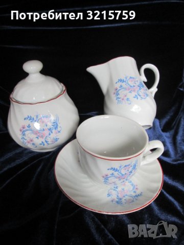 Стари Порцеланова захарница,чашка,каничка за мляко, България, снимка 7 - Сервизи - 39325112